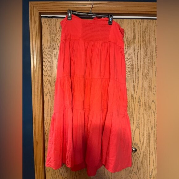 Universal Thread Coral Strapless Tie Front Midi Dress - Picture 3 of 3